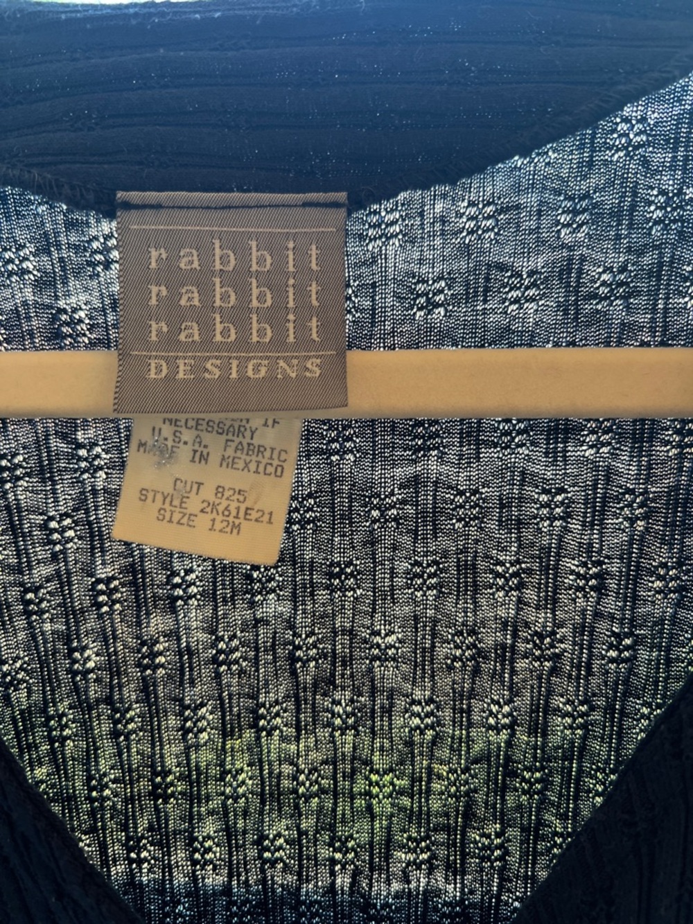Vintage Rabbit Rabbit Rabbit Cropped Pearly Button Navy Top Size 12M - Picture 9 of 14